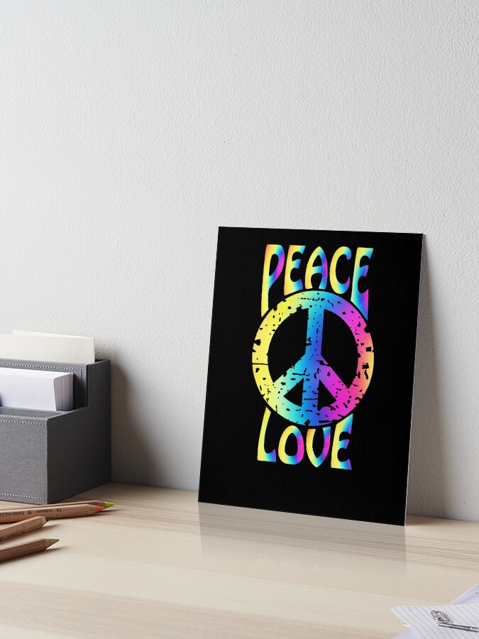 Distressed Peace Sign Peace Love Hippie 60s 70s Psychodelic