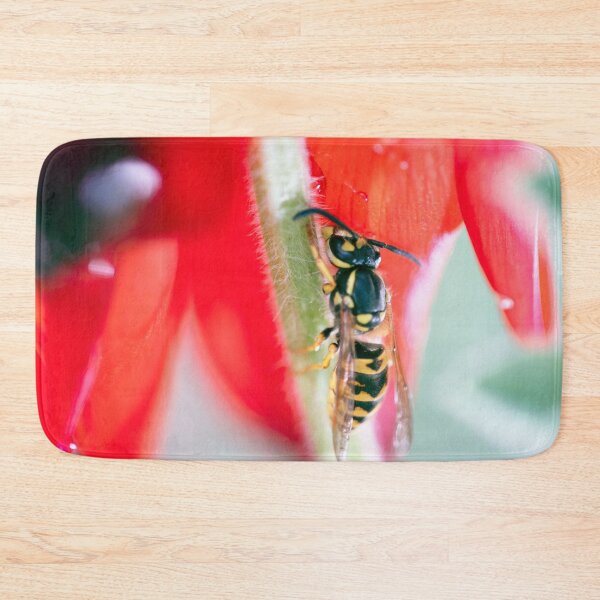 Item preview, European Wasp stops on the beautiful Sturt Desert Pea designed and sold by imaginethis.