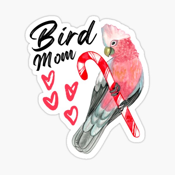 Parrot Bird Mom - Galah Cockatoo Watercolor Sticker