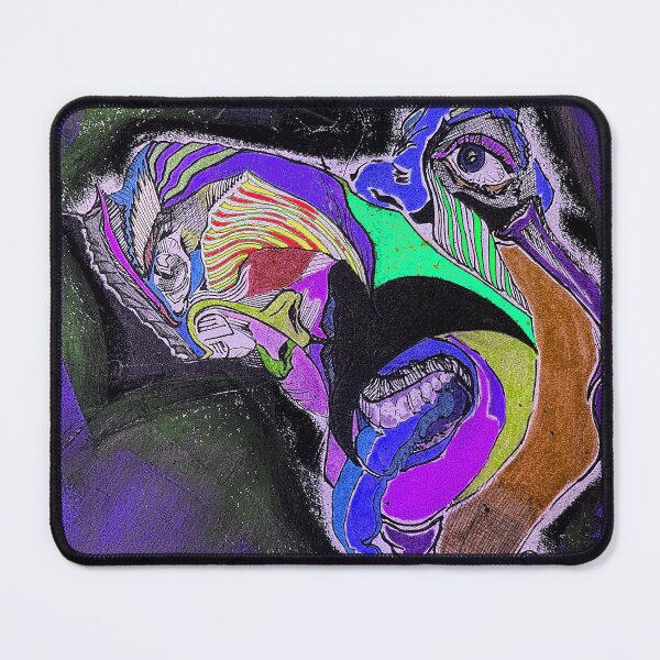 Item preview, Abstract face, two face, animated half face, colorful face, eye in the machine, purple face designed and sold by Nostrathomas66.