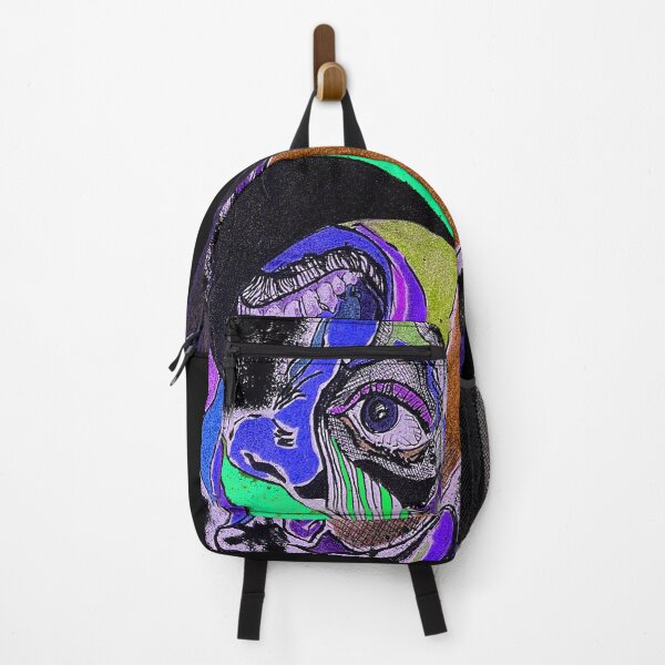 Item preview, Abstract face, two face, animated half face, colorful face, eye in the machine, purple face designed and sold by Nostrathomas66.