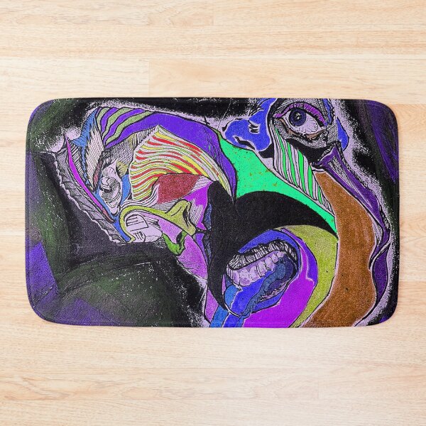 Item preview, Abstract face, two face, animated half face, colorful face, eye in the machine, purple face designed and sold by Nostrathomas66.