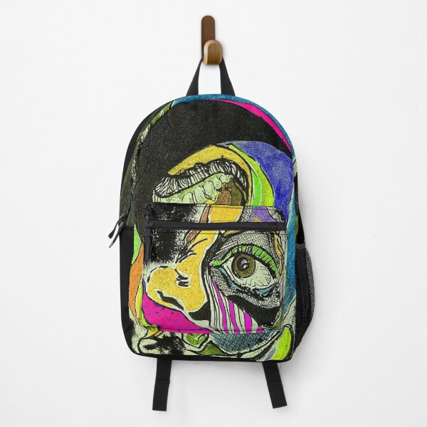 Item preview,  Abstract face, two face, animated half face, colorful face, eye in the machine, green face designed and sold by Nostrathomas66.