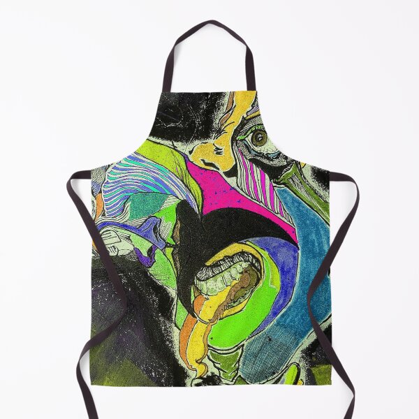 Item preview,  Abstract face, two face, animated half face, colorful face, eye in the machine, green face designed and sold by Nostrathomas66.