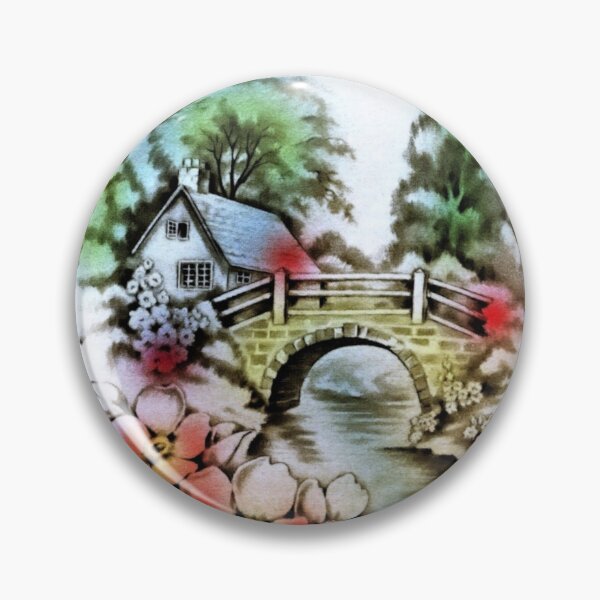 Item preview, Vintage Home and Flower Garden with Bridge designed and sold by SaraValor.