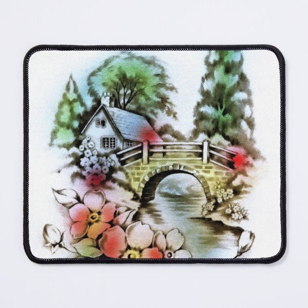 Item preview, Vintage Home and Flower Garden with Bridge designed and sold by SaraValor.
