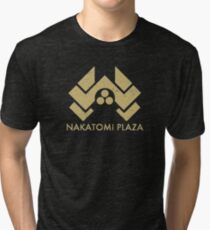 A distressed version of the Nakatomi Plaza symbol Tri-blend T-Shirt