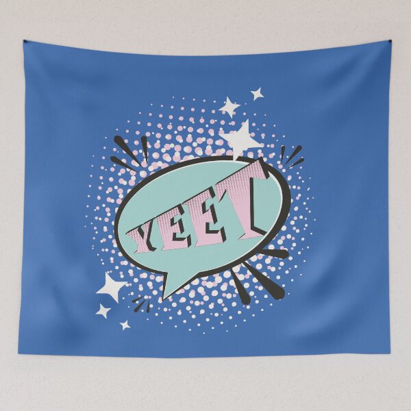 Item preview, YEET Comic Speech Bubble Funny Meme Blue and Pink designed and sold by Missing In Art.