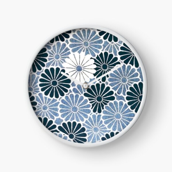 Item preview, Retro Blue Chrysanthemum Floral designed and sold by SaraValor.