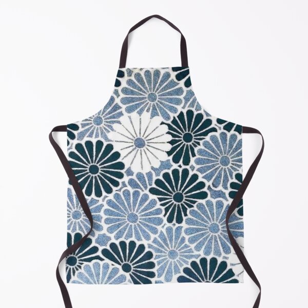 Item preview, Retro Blue Chrysanthemum Floral designed and sold by SaraValor.