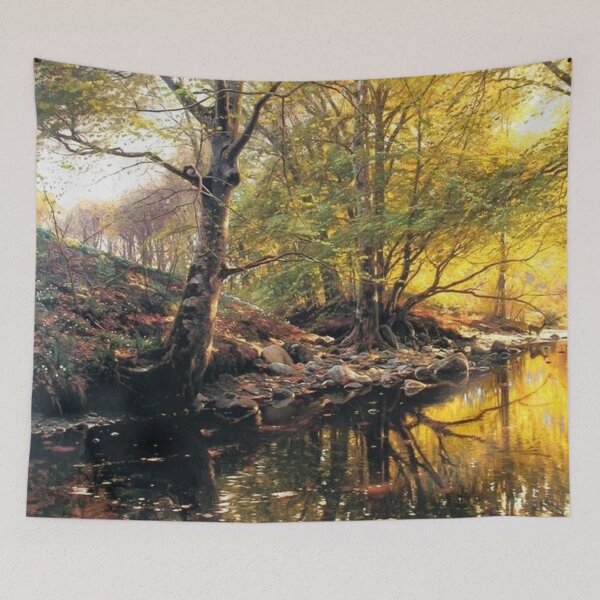 Item preview, Tranquil Forest Stream and Wooden Bridge designed and sold by SweetMySpot.