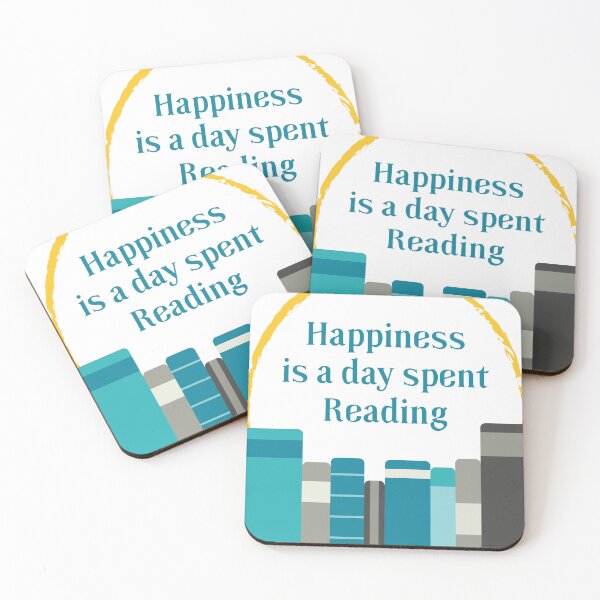 Item preview, Happiness is a Day Spent Reading | Turquoise Grey | White designed and sold by Wintre2.