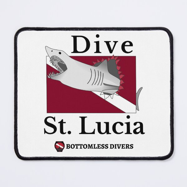 Item preview, Dive St. Lucia Shark Dive Flag designed and sold by BottomlessDiver.