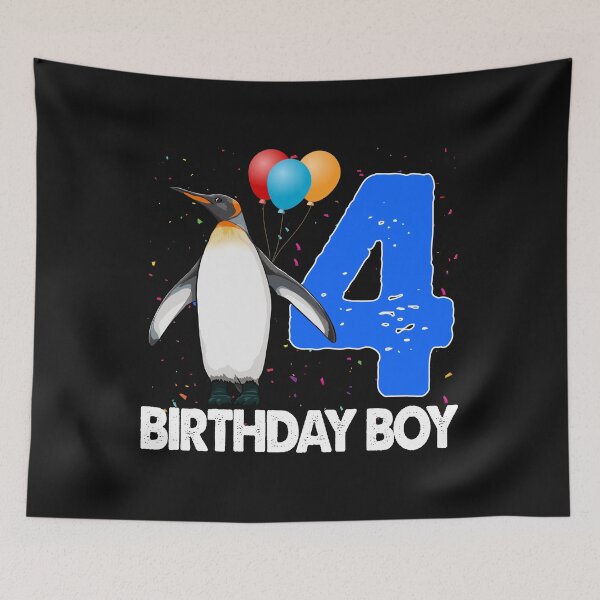 Item preview, Birthday Boy 4 Penguin designed and sold by Bendthetrend.