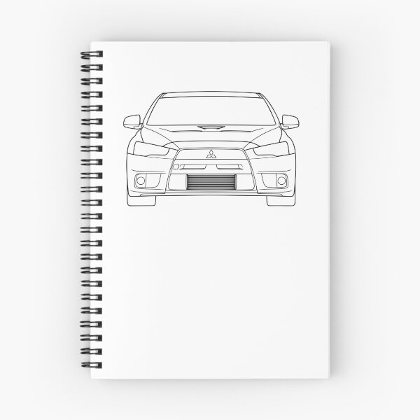 Aperçu de l'œuvre Mitsubishi Lancer EVO X lignes noires créée et vendue par EdimDesign.