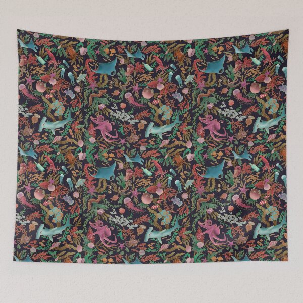 Item preview, Ocean Pattern - Marine Floral & Animals designed and sold by Wild-Astro.