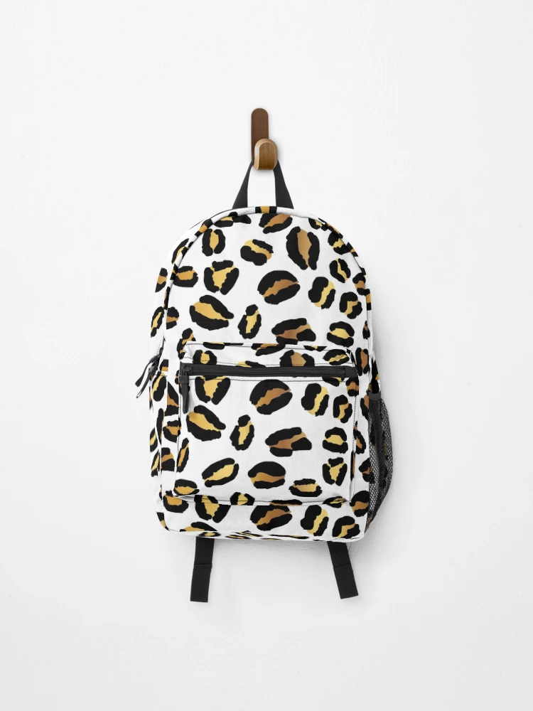 Thumbnail 1 of 3, Backpack, Gold Leopard Print Repeat Pattern designed and sold by Angela Cini.
