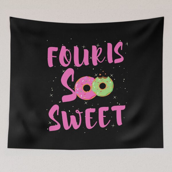 Item preview, Four Is So Sweet 4th Birthday Donut Birthday fourth Birthday Girl 4th  designed and sold by SweetbeStore.