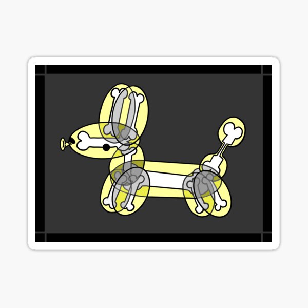 “Skeleton Balloon Dog” Sticker by SquidBalloons | Redbubble