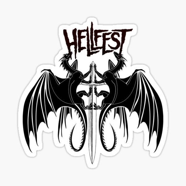 Hellfest, conception de dragons cool, autocollant Sticker