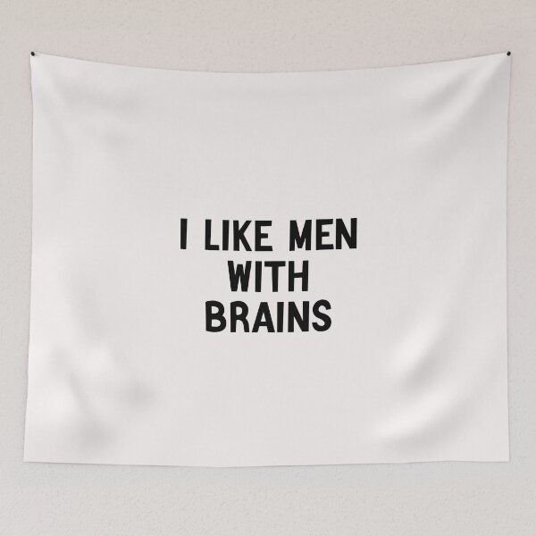 Item preview, funny i like men with brains  gift idea for woman designed and sold by Crystakim.