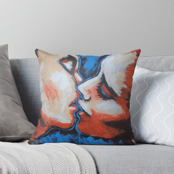 Item preview, Lovers - Kiss In Orange And Blue designed and sold by Carmen Tyrrell.