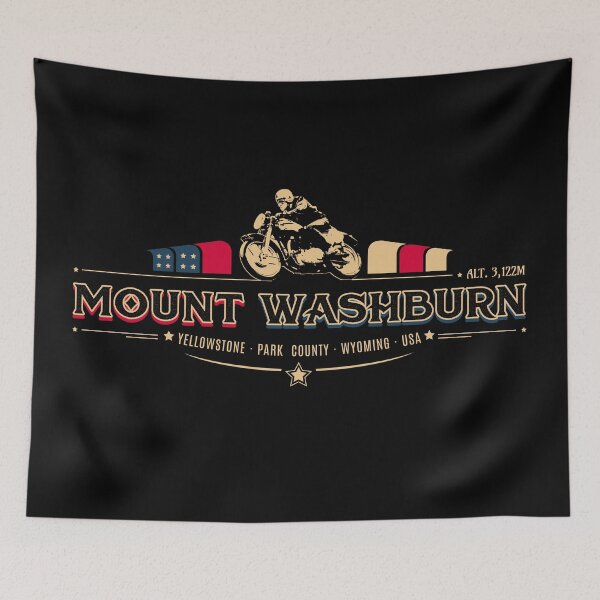 Artikelvorschau, USA Mount Washburn - Yellowstone - Motorrad-T-Shirt Design 2022 entworfen und verkauft von ROADTROOPER.