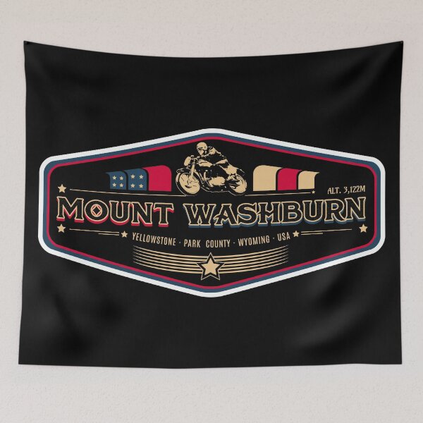 Artikelvorschau, USA Mount Washburn - Yellowstone - Motorrad-Aufkleber-Design 2022 entworfen und verkauft von ROADTROOPER.