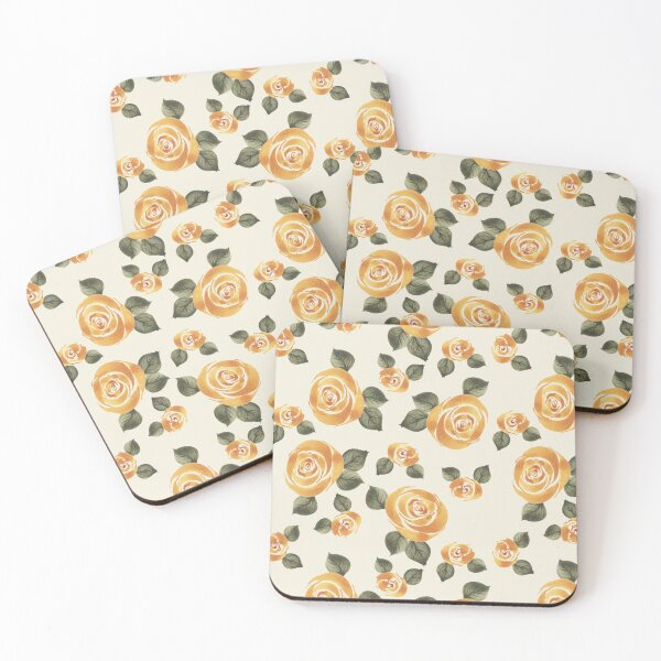 Item preview, Gold Watercolor Roses (Cream) designed and sold by HildegunStudio.