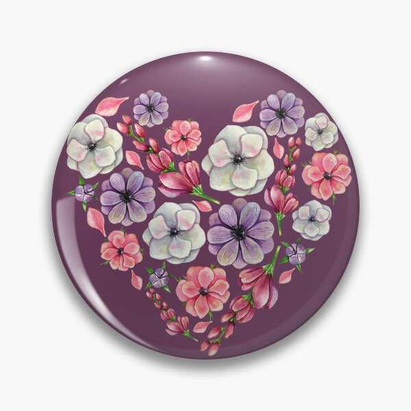 Item preview, Floral Valentine's Heart | Watercolor Botanical Flowers designed and sold by MiaDelelai.