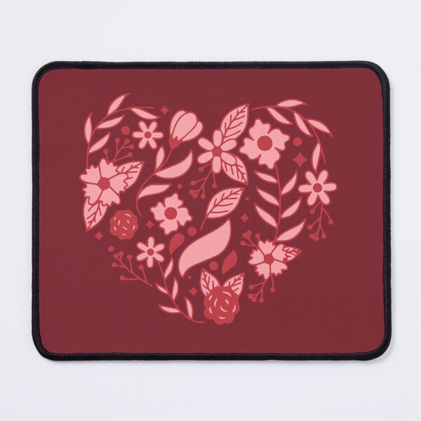 Item preview, Bright Pink and Red Floral Valentine's Heart | Watercolor Botanical Flowers designed and sold by MiaDelelai.