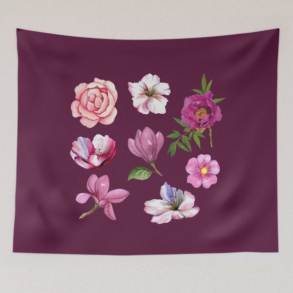 Item preview, Beautiful Vintage Watercolor Flowers Collage | Peony, Magnolia, Rose Flowers designed and sold by MiaDelelai.
