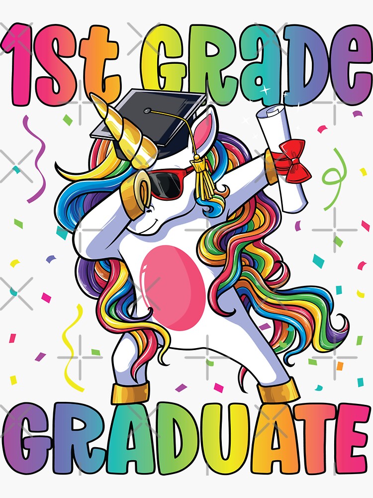 Dabbing Unicorn Graduation T Shirt 1st Grade Girls Kids Boys