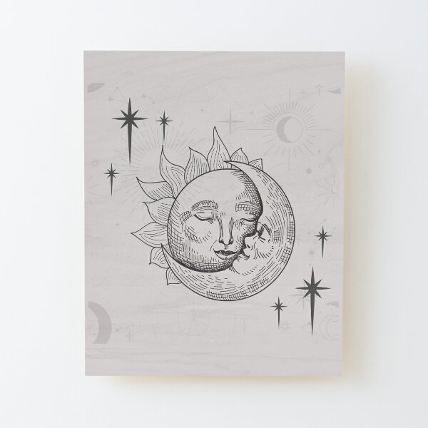 Sun Kissing Moon Mounted Prints for Sale Redbubble image