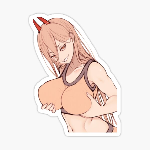 Poder , grandes tetas , cuerpo desnudo , Chainsaw Man Pegatina