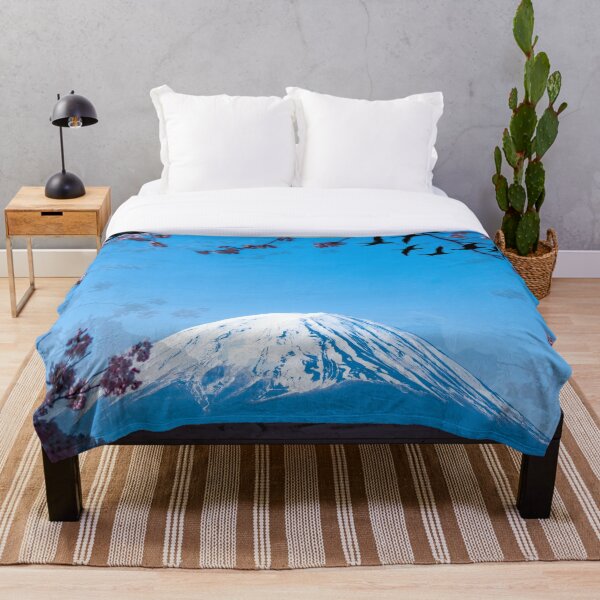 Item preview, FUJI MOUNTAIN With Blooming pink blossom branches  designed and sold by salasiya.