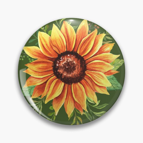 Item preview, Orange and Yellow Watercolor Vintage Sunflower for Plant Lovers, and Plant Moms designed and sold by MiaDelelai.