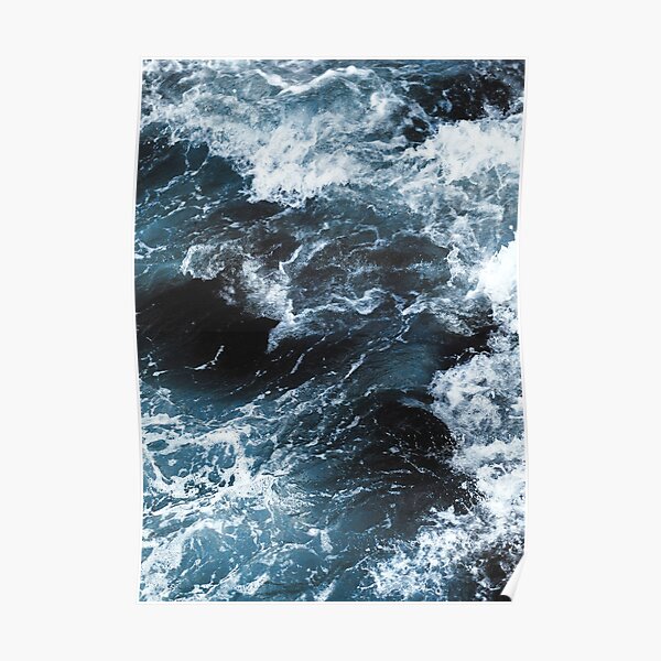 Ocean Waves | Blue Ocean | Surf waves | Beach art | Aerial ocean Poster