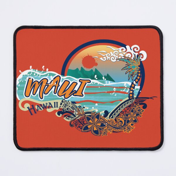 Item preview, Vintage 80's Maui Hawaii Beach Round Tourist Design designed and sold by sunnthreads.