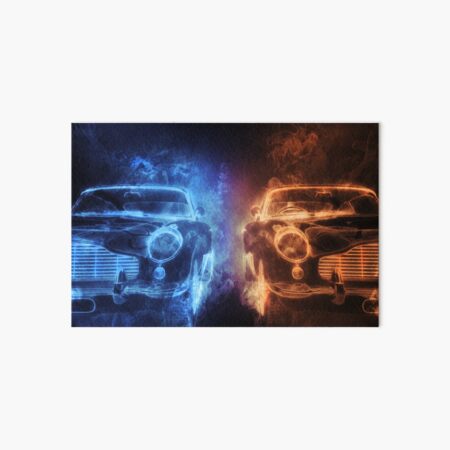 Vintage, ghost car in the mist Art Board Print