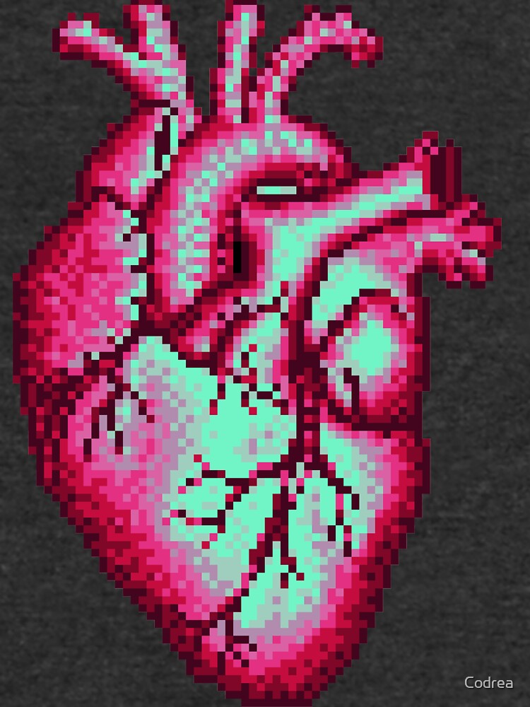 Realistic Heart Pixel Art Lightweight Sweatshirt For Sale By Codrea