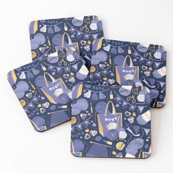 Item preview, Knitting party // very peri and gold  designed and sold by SelmaCardoso.