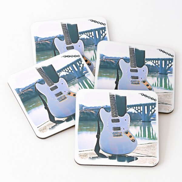 Item preview, Guitar on dockside t-shirt mug  designed and sold by FinishYourSong.