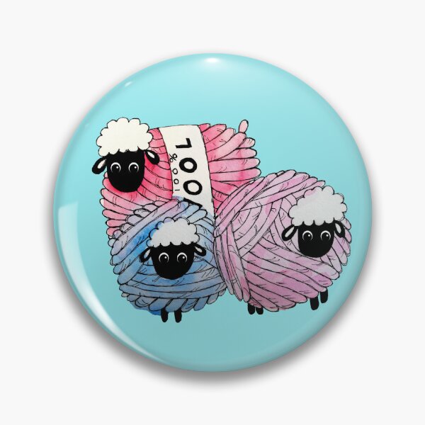 Item preview, Cute Little Knitting Crochet Pink Balls of Wool Sheep and Lamb designed and sold by RosalieReeves.