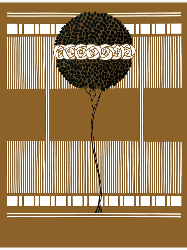 Thumbnail 3 of 3, Sticker, Art Nouveau Tree designed and sold by mamiespaw.