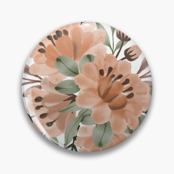 Item preview, Beige Black And Orange Abstract Flower Art designed and sold by CAT-LUVERS.