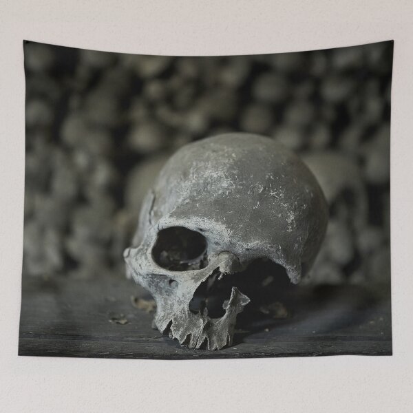 Item preview, Sedlec Ossuary Skulls Photo Art, Human Bone Church Mystery Skulls Art, Halloween Skull designed and sold by Sedlec Ossuary Project.