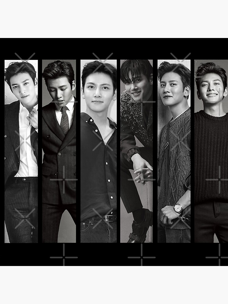 "Ji Chang Wook Vertical Black and White Collage" Poster by Athira-A