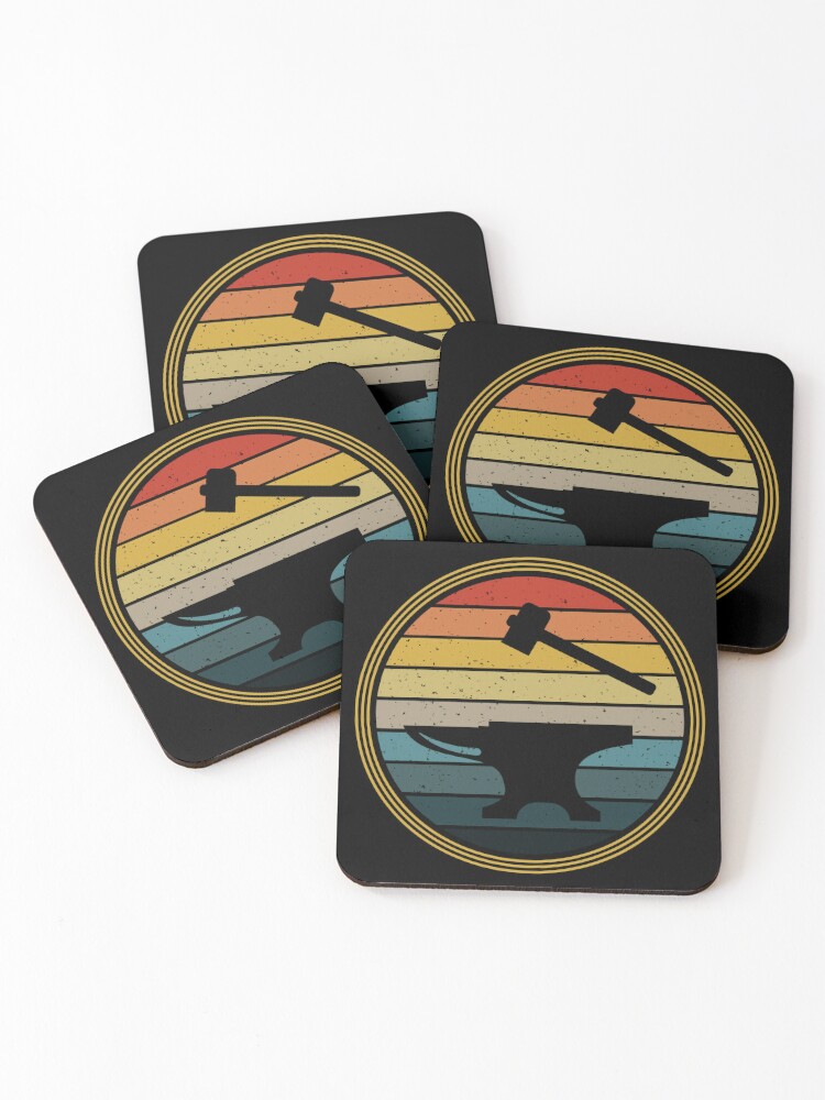 Retro Vintage Blacksmith Anvil | Coasters (Set of 4)