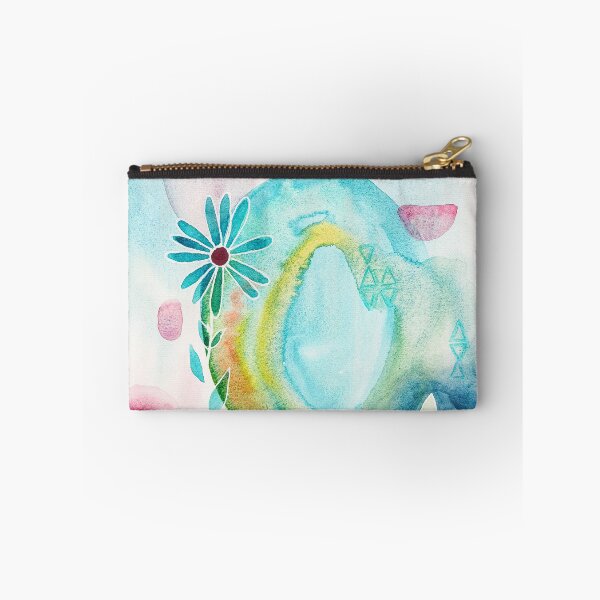 Item preview, Turquoise Flower - Abstract watercolor with flower designed and sold by SusanneRoseArt.